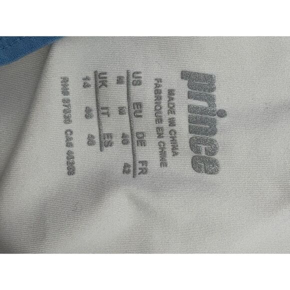 Prince White Tank Blue Trim Size M Workout Top Classy Tennis Gym Workout - Picture 7 of 10